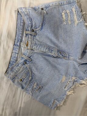 Levi's Light Blue Distressed Denim Cutoff Shorts